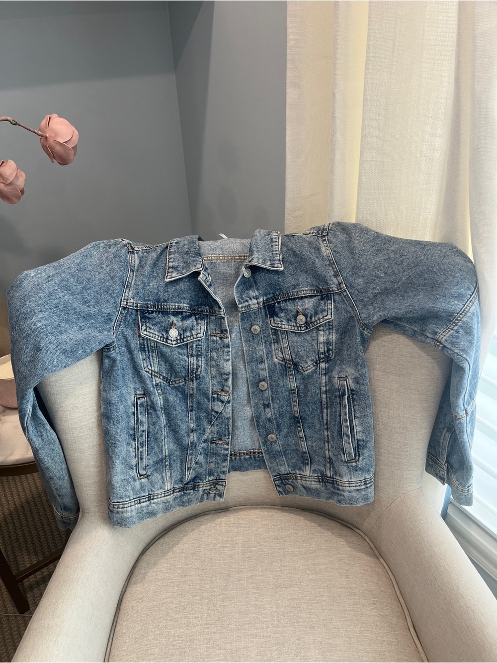 Free People We The Free Rumors Denim Jacket Size Medium